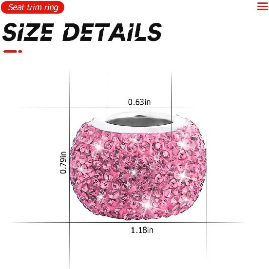 XINLIYA 4 Pack Car Headrest Collars, Bling Car Head Rest Collars Rings Decor, Rhinestone Car Head Rest Collars, Interior Car Seat Accessory, Crystal