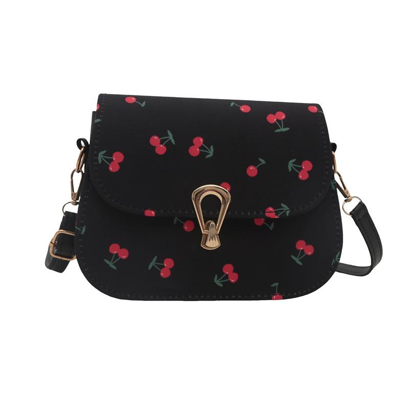 Small Fresh Cherry Printed Shoulder Messenger Bag Women's 2025 Autumn and Winter New Fashion Versatile Small Square Bag