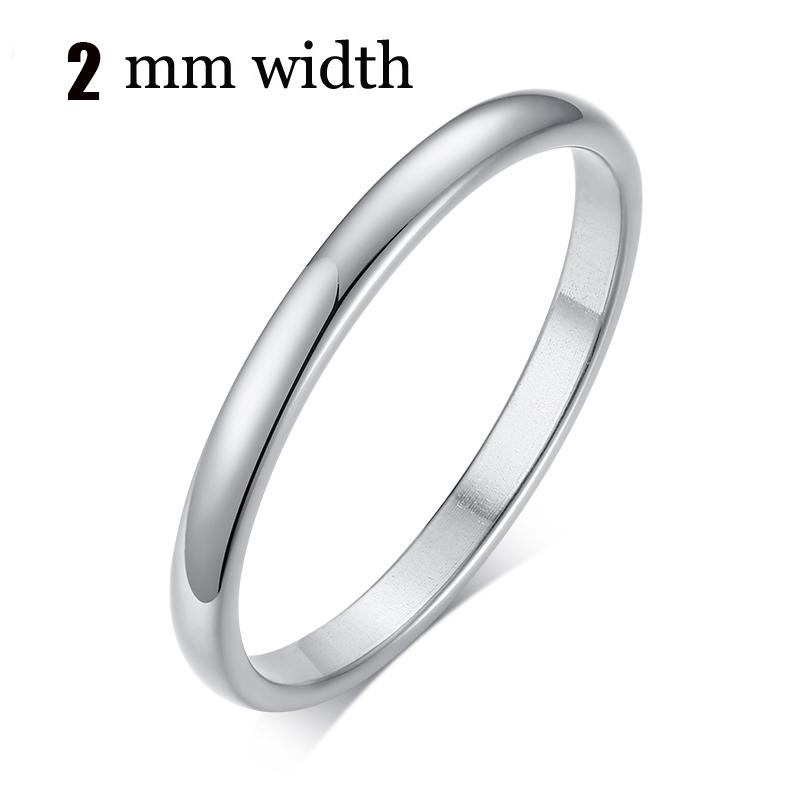 

Classic Wedding Ring for Women Smooth Gold Color Stainless Steel Engagement Jewelry 2mm 4mm 6mm 8mm 5