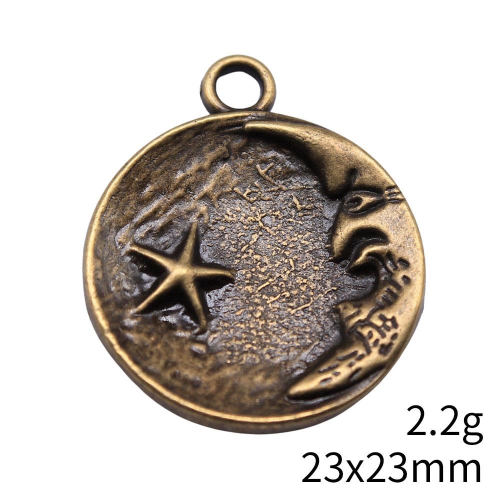 Engraved Crescent Moon Charm Star Pendant For Celestial Mystical Theme DIY Bracelet Necklace Jewelry Making Supplies