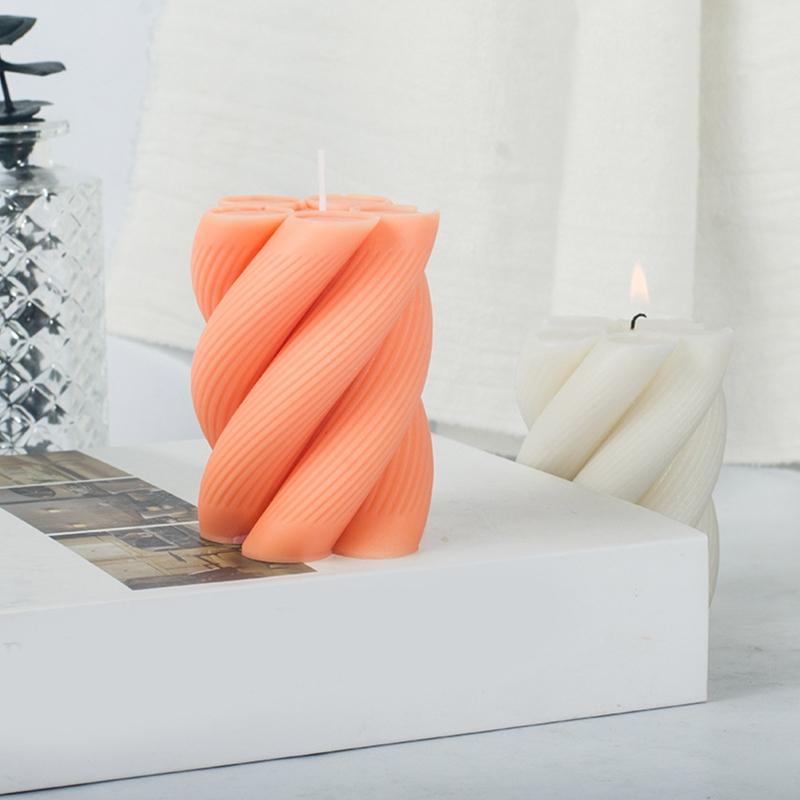Candle Mold  3-D Silicone Candle Mold Cylinder Molds Epoxy Mould for Candle Making DIY Aromatherapy Candles Wax Handmade