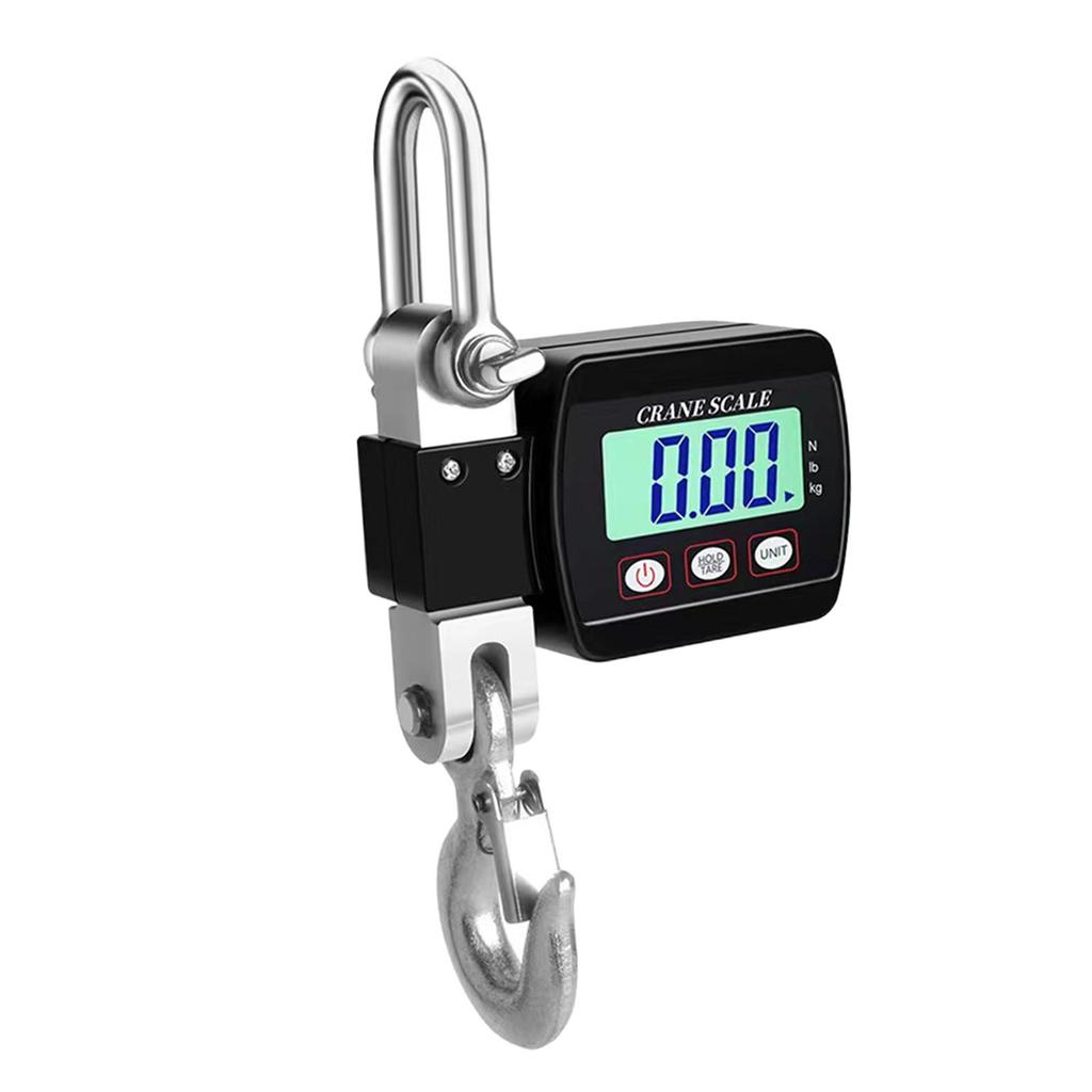 Electronic Hanging Crane Scale 0.05-500kg 3 Units Switchable Livestock Scale Portable LCD Screen for Construction Heavy Duty