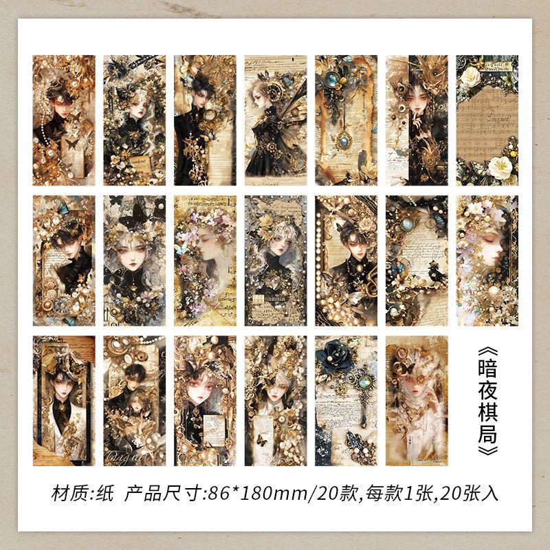 20 Pcs Vintage Gothic Character Base Collage and Paper Material Paper European Ledger Decoration Scrapbooking Material