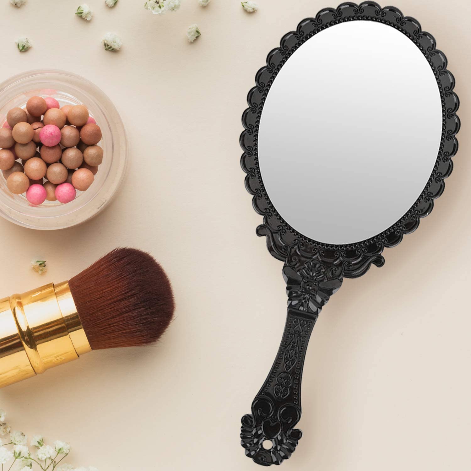 Top Grade butterfly Pattern Lash Mirrorhand Travel Makeup Hand Held Mirror for Eyelash Extension Mirror Makeup