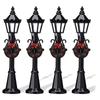 4PCS Small Christmas Mini Street Lamp Desktop Ornaments Miniature Figurines Christmas Figurines Decorations Dollhouse Accessories