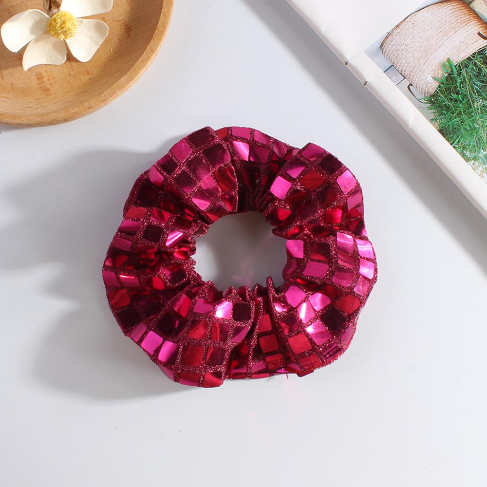 New style Square Sequined large Intestine Hair Ring High elastic Head Rope Hair Accessories