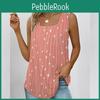 Summer Dot Womens Polka Tshirt Sleeveless Loose Square Neck Vest Womens Tops