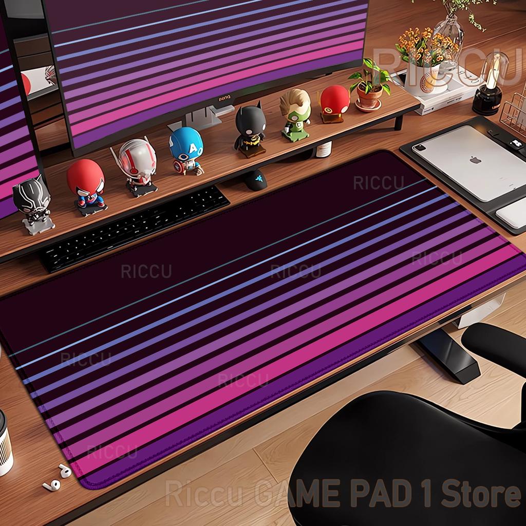 Gamer Mousepad Gradient Color Line Mouse Pad Large Mouse Mat Natural Rubber Desk Rug PC Desk Mats Retro Design Mousepad xcm