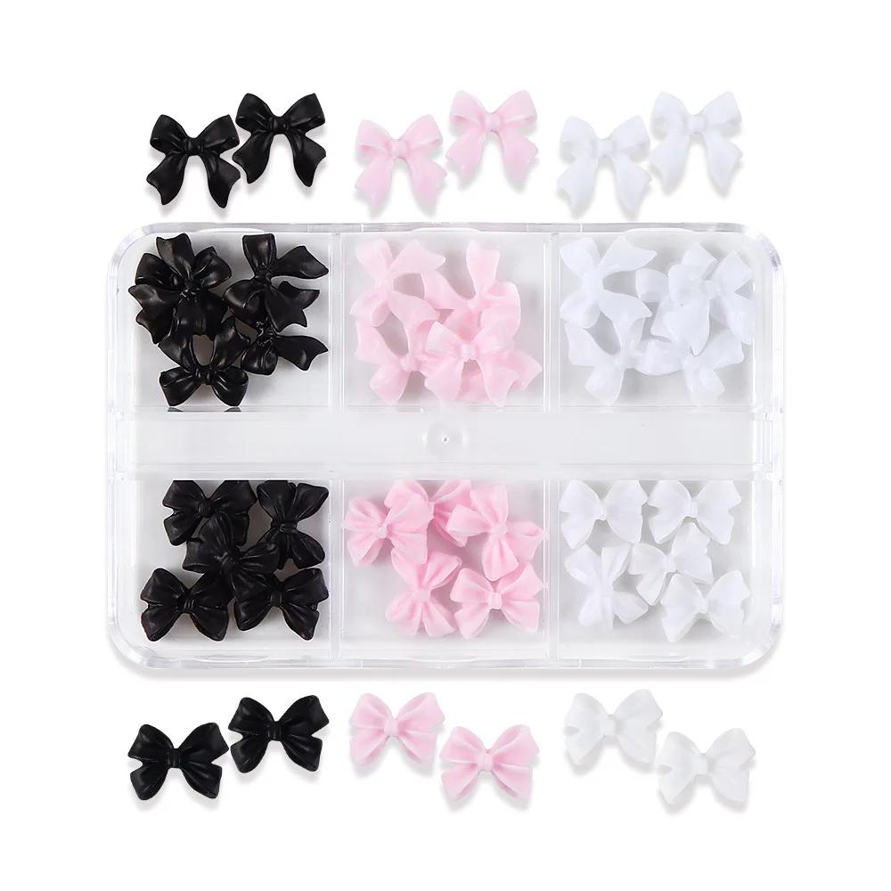 

30 шт. Kawaii Mini Bow 3D Cute Nail Art Decorations Matte Butterfly Nails Charms Designs Manicure Nail DIY Accessories