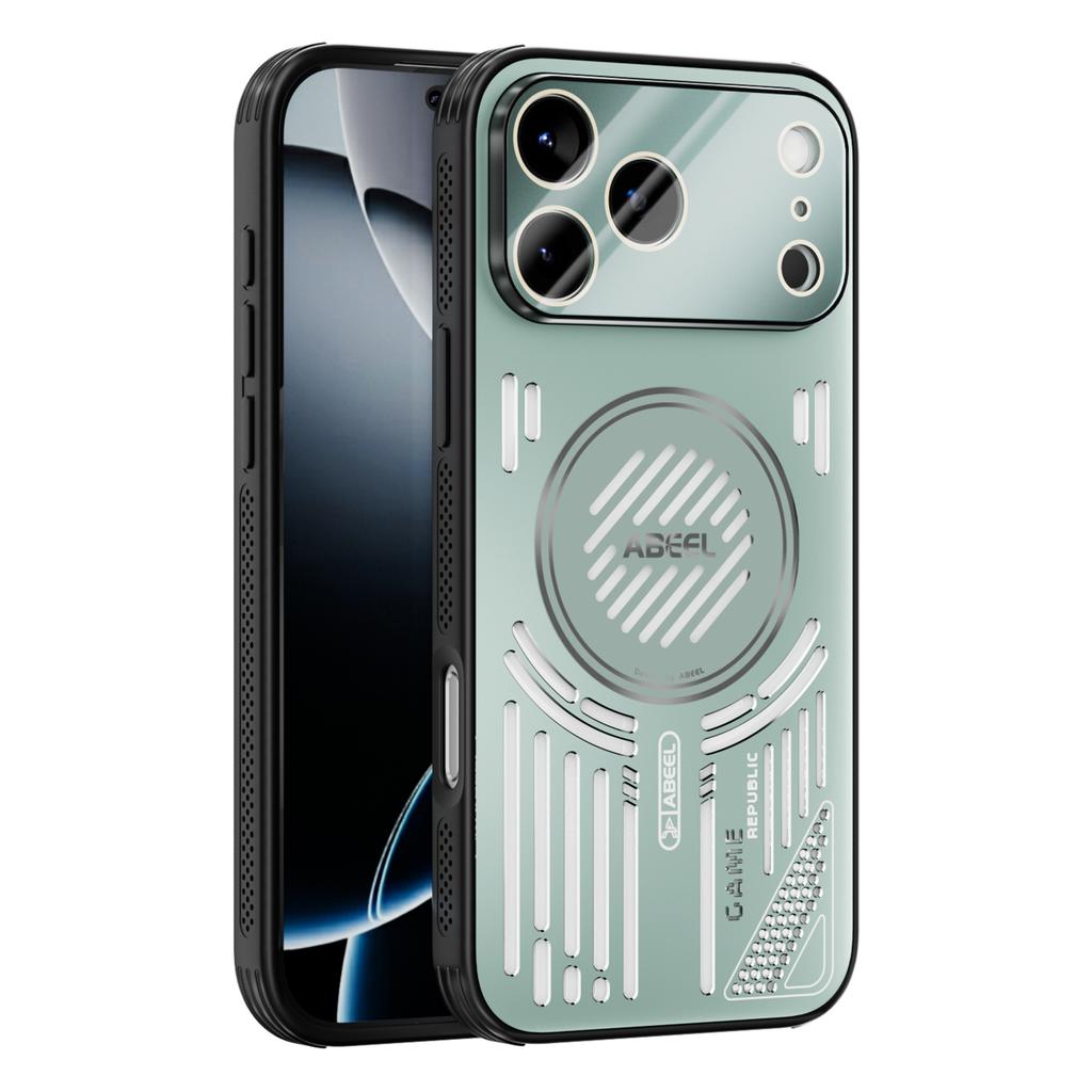 For iPhone 17 Pro Magnetic Case Aluminium Alloy+PC+TPU Hollow Heat Dissipation Phone Cover