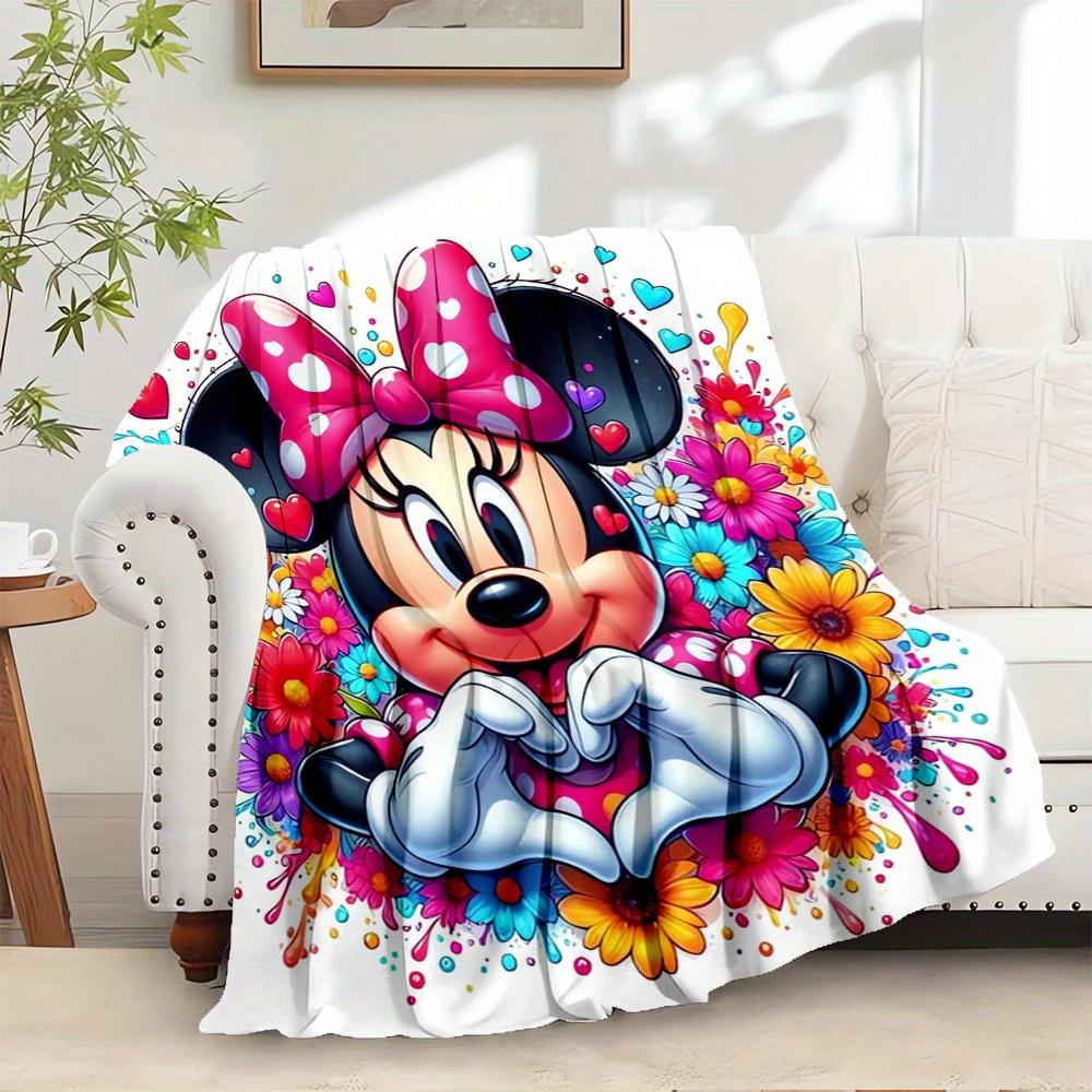

1 PC Velvet Heart-Shaped Minnie Mouse Bedding Throw Blanket, Sofa Cover, Gift for, Home Decor, Valentine s Day Present, Cute Cartoon Design, 130x150cm