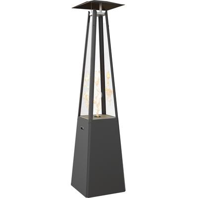 Outdoor Gas Heater Umbrella Steel Black 12 kW Set