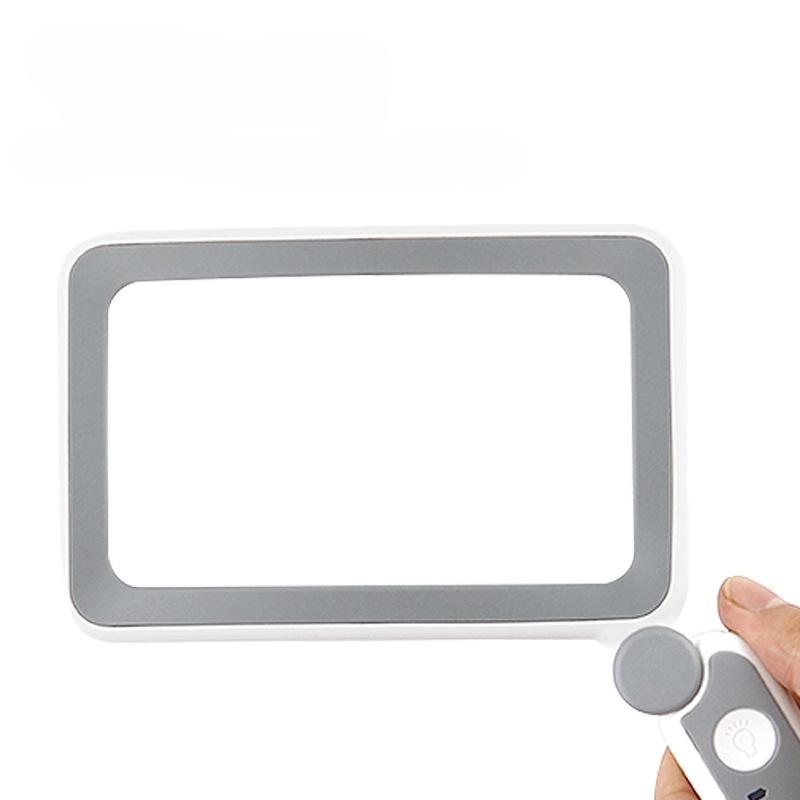 1Pc New Folding Square Hand-held Magnifying Glass USB Charging 10LED Third-gear Light with Power Display Touch Switch
