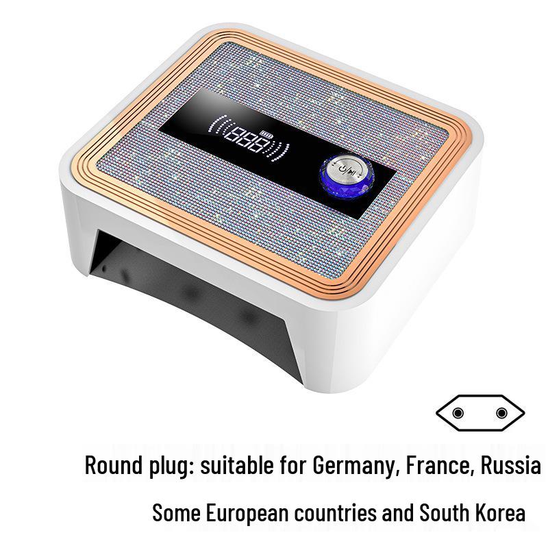 

Rechargeable Rhinestone Manicure Lamp: UV Gel Curing Device with Battery Storage for Quick-Dry Professional Nail Curing.