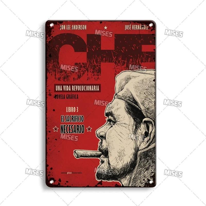 Che Guevara Metal Poster, Vintage Revolutionary Wall Art