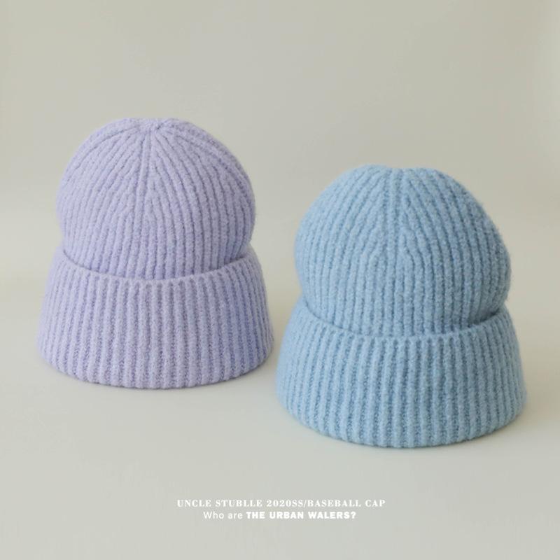 Solid Color Light Version Knitted Hat In Stock Simple and Versatile Warm Woolen Hat Large Head Circumference Cold Hat