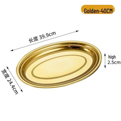 Ovales Gold Tiefes Servierplatten-Set