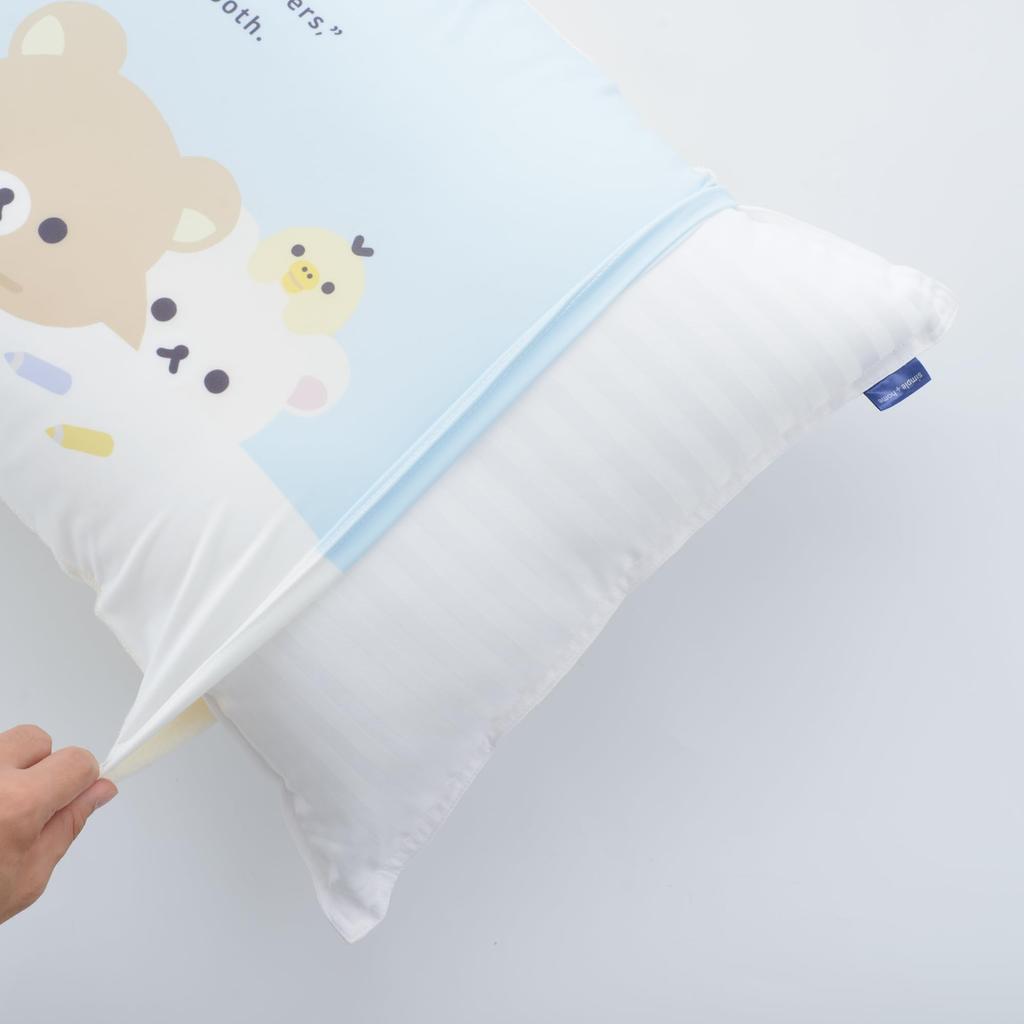 MORIPiLO Pillowcase, Stretchable Pillowcase, Rilakkuma [Cooling, Stretchable Terry Cloth] Pillow Cover, Pillow Case, Stretchable (Rilakkuma)