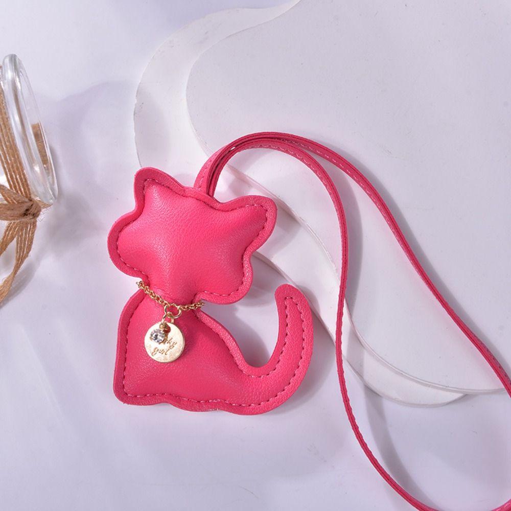 Car Key Holder PU Leather Keyring Animal Kitty Bag Pendant Cute Cat Keychain  Couple