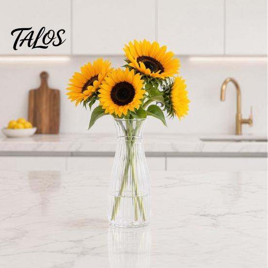 Vaso Piccolo Trasparente, Vaso Trasparente in Plastica, Vaso Moderno per Fiori, Centrotavola per Casa, Feste, Matrimoni