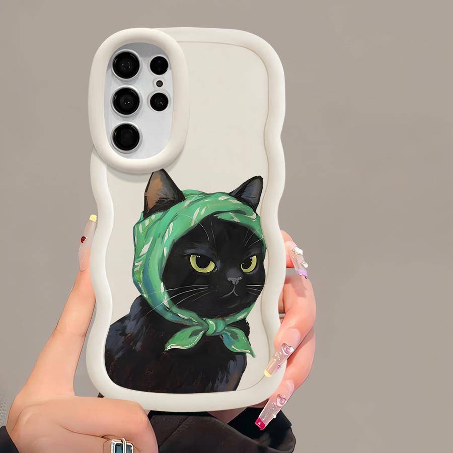 Soft Phone Cover Case for Samsung Galaxy S24 S21 S23 Plus A25 S22 Ultra S25 A26 S20 FE A36 A34 A35 A24 A54 A55 Cartoon Cat