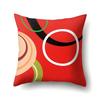Polyester Pillow Case Car Black and Red Geometric Circle Lines Decorative Home Print Pillow Bedside Cushion Cover