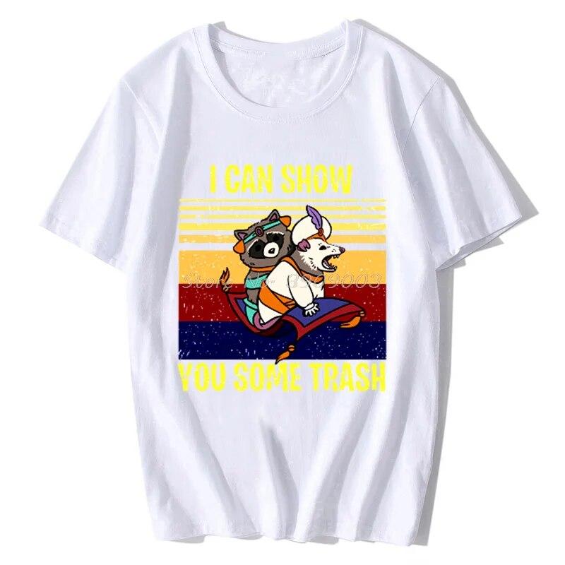 Ich kann dir etwas Müll zeigen, T-Shirt, lustiges Waschbär-Opossum-Liebhaber-Geschenk, Unisex-T-Shirt, Top, Hipster, cooles T-Shirt, Hip Hop, Harajuku, Unisex-T-Shirt