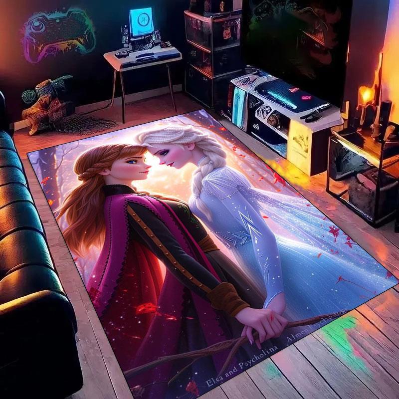 Elsa Pattern Rug with Magic - Non-slip Kitchen Mat, Outdoor Rug, Home and Bedroom Decor, Yoga Mat, Birthday Gift.