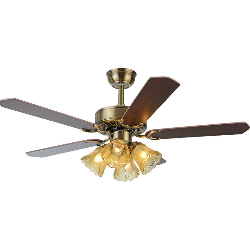 48-inch Remote Control 6-speed Reversible Interior Motor Dual Air Vane Ceiling Fan Lights