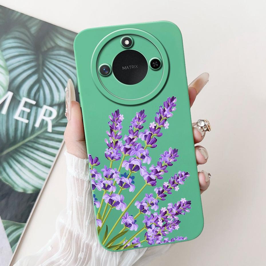 Phone Case For Honor X9c Smart 5G Pretty Girl Flower Printed Soft Silicone Back Cover For Honor X9C X9cSmart Cases Bumpers
