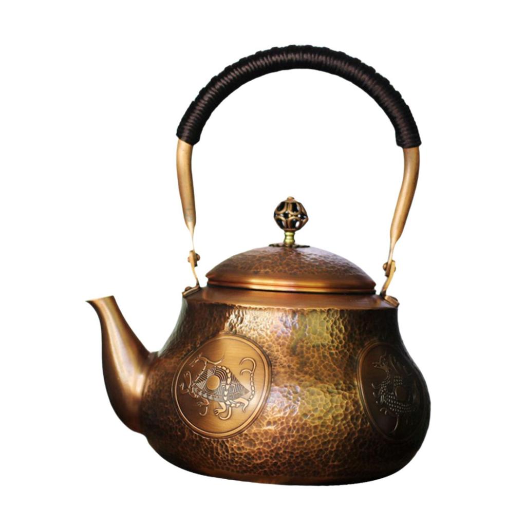 Pure Copper Kettle 1500ml Tea Accessory Water Dispenser Hot Water Kettle for Family Use Party Restaurants Kitchen Tea House