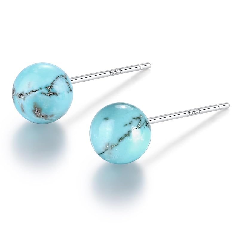 

earrings silver 925 Silver925 Compatible with metal allergies birthstone december turquoise turquoise blue green The stone where the god of heaven