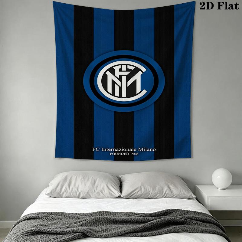 Inter Milan Logo Wallpaper Bedding 1 Duvet Cover 2 Pillowcase Without Core Soft And Comfortable Duvet Cover And Pillowcase