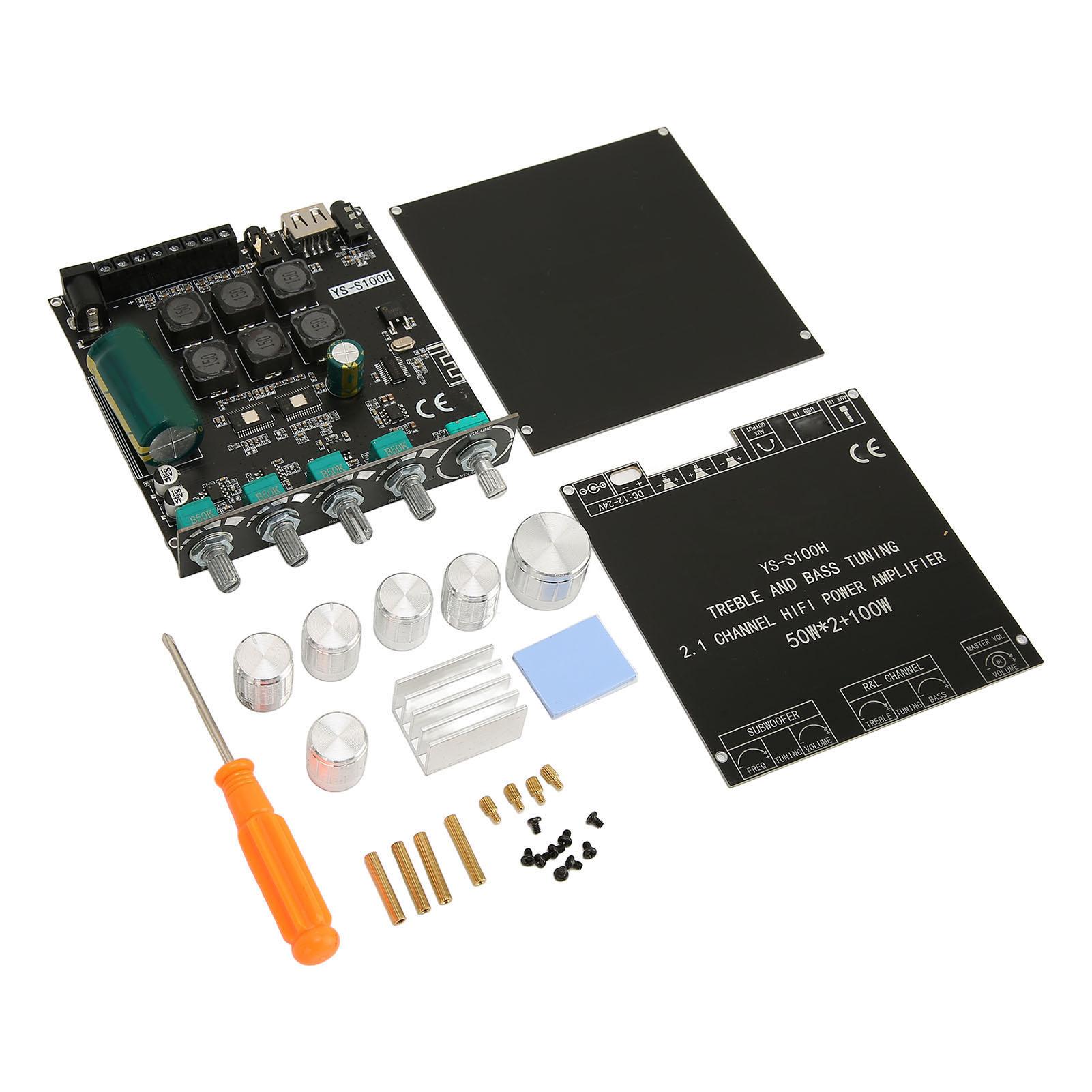 

Цифровий модуль підсилювача потужності 2.1-канальний стерео модуль підсилювача потужності звуку Bluetooth 5.1 з