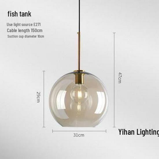 Nordic Modern Pendant Light – Minimalist Glass Fixture for Coffee Shops, Bedside, Bar Counters