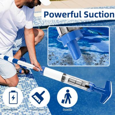 Aspirateur de piscine sans fil rechargeable à main Nettoyeur de piscine à aspiration puissante Aspirateur à débris de piscine pour piscines creusées, jacuzzis, spas
