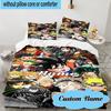 3PCS Custom Name Anime Characters Dragon Bedding Set, Including 1pc Duvet Cover And 2pcs Pillowcases, Suitable for Dorms and Bedrooms Gift