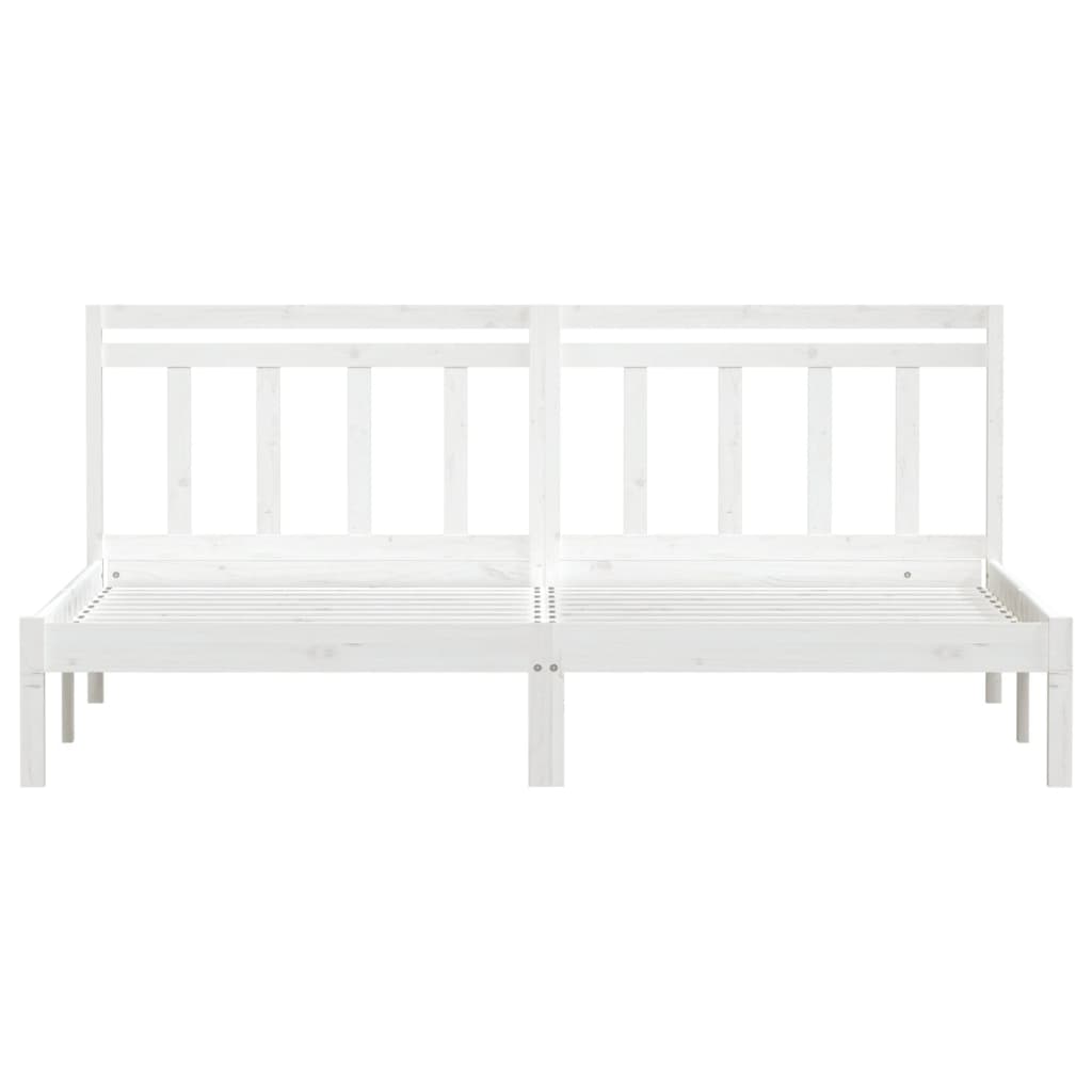 Solid Wood Bed Frame White 180x200 cm