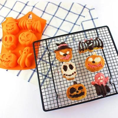Halloween Silikon Kuchenform Kürbisform Geisterhut Totenkopf Schokolade Lebensmittel Backblech Form Keks Keks Kuchen Backform