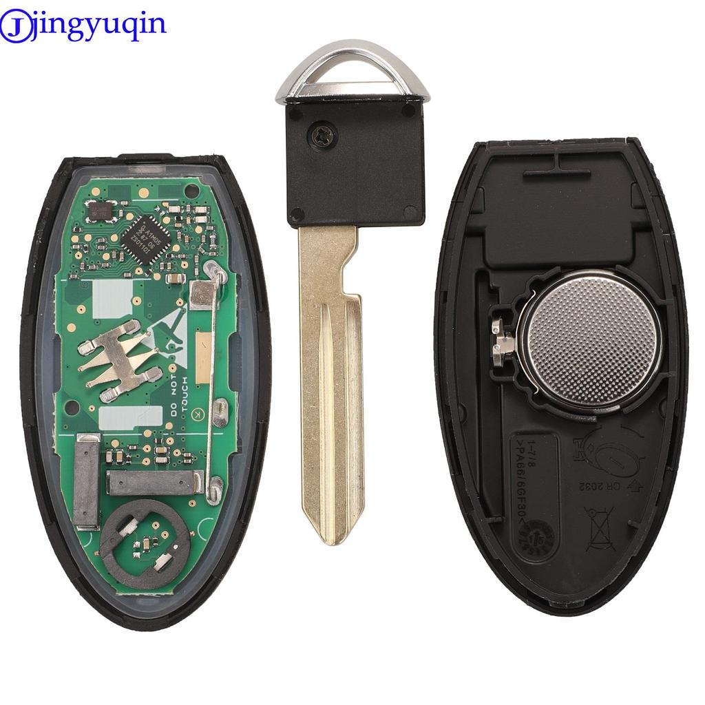 Jingyuqin Autoalarm 2-Tasten Smart Fernbedienungsschlüssel 434 MHz Hitag AES 4A/pcf7938x Chip Für Nissan Kicks Autoschlüssel