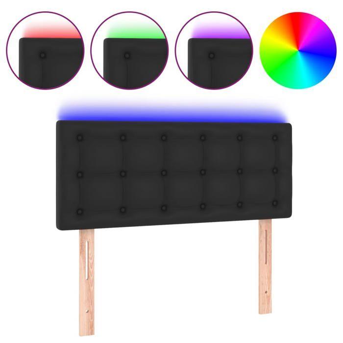 VidaXL LED Headboard Bedroom Furniture Single Bed Accessory Headboard Interior Black 80x5x78/88 3121684