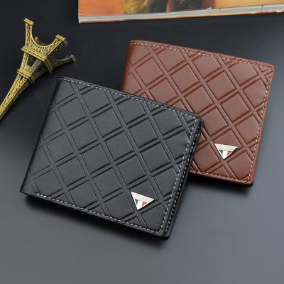 Vintage Mens Short Wallets Faux Leather Brand Design Card Holder Business Soft Bifold Wallet Purse