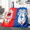 Football Club Cardiff Flannel Blanket, Soft Polyester, Modern Design, All-Season for Camping, Travel, Gifts for holidays or birthdays