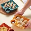 Multi-Purpose Dumpling Plate With Vinegar Plate Snack Dish 2-Grid Spices Dish Dumplings Dessert French Fries Ketchup Holder