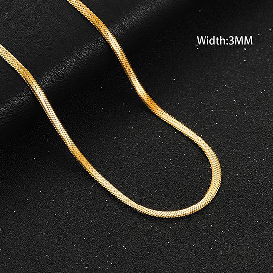 2/3/4/5mm Wide Women Stainless Steel Flat Blade Chain Necklace for Men Trendy Accessories Neck Choker Jewelry Gift