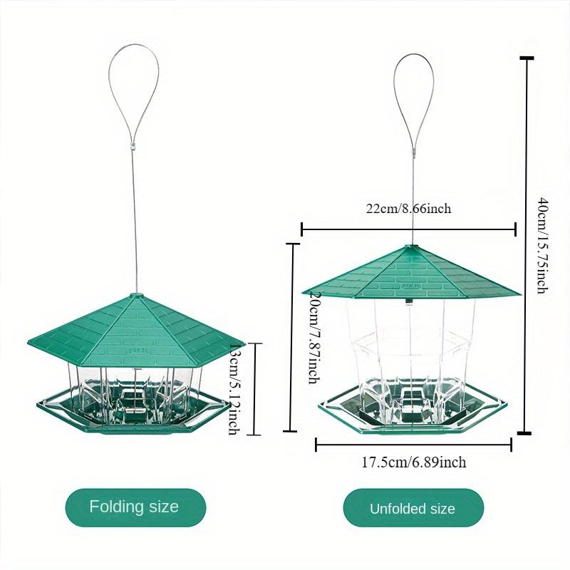 

Большая складная клетка-кормушка для птиц для улицы с несколькими местами для кормления, многофункциональная кормушка для птиц для улицы 1pc зелёный