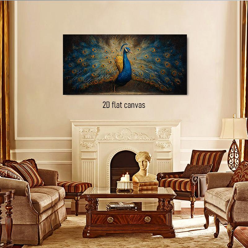 1pcs Peacock Opening Screen Oil Painting Modern Living Room Entrance Decoration Painting Animal Art Canvas Painting Bedroom Stud