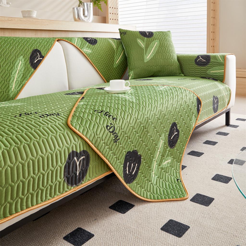 Summer Cooling Sofa Cover Quilted with Latex Anti-Slip Sofa Slipcovers for Living Room Furniture Protector Sofa Towel