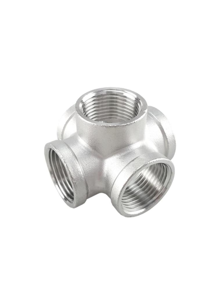 304 Stainless Steel Internal Threaded 3D Tee and Four/Five-Way Connector, DN25 Water Pipe Fittings
