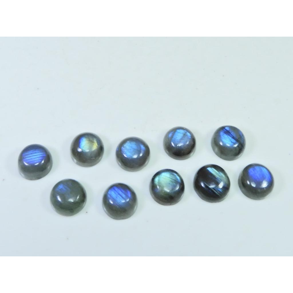 10X10MM Natural Labradorite Blue Round Cabochon Loose Gemstone 10Pcs Lot C-1024